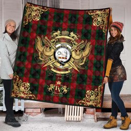 Scottish Skene of Cromar 02 Clan Tartan Quilt - Military Logo Style Scottish Plaid Tartan Plaid