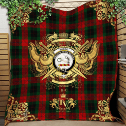 Scottish Skene of Cromar 02 Clan Tartan Quilt - Military Logo Style Scottish Plaid Tartan Plaid