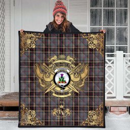 Scottish Thompson special grey Clan Tartan Quilt - Military Logo Style Scottish Plaid Tartan Plaid