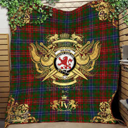 Scottish Wilson 03 Clan Tartan Quilt - Military Logo Style Scottish Plaid Tartan Plaid