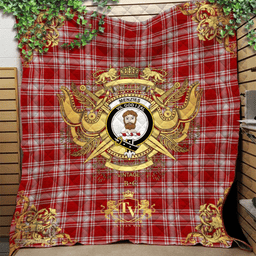 Scottish Menzies 02 Clan Tartan Quilt - Military Logo Style Scottish Plaid Tartan Plaid