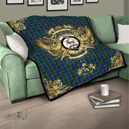 Scottish Scott Green 02 Clan Tartan Quilt - Military Logo Style Scottish Plaid Tartan Plaid