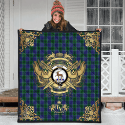 Scottish Scott Green 02 Clan Tartan Quilt - Military Logo Style Scottish Plaid Tartan Plaid