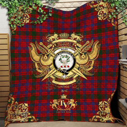 Scottish Ross 05 Clan Tartan Quilt - Military Logo Style Scottish Plaid Tartan Plaid