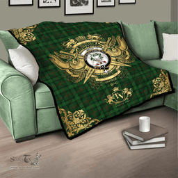 Scottish Ross Hunting 02 Clan Tartan Quilt - Military Logo Style Scottish Plaid Tartan Plaid