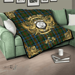 Scottish Tennant 02 Clan Tartan Quilt - Military Logo Style Scottish Plaid Tartan Plaid