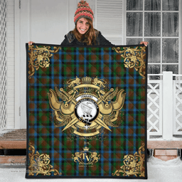 Scottish Tennant 02 Clan Tartan Quilt - Military Logo Style Scottish Plaid Tartan Plaid