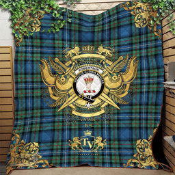 Scottish Robertson Hunting Ancient Clan Tartan Quilt - Military Logo Style Scottish Plaid Tartan Plaid