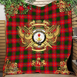 Scottish Rattray Modern Clan Tartan Quilt - Military Logo Style Scottish Plaid Tartan Plaid