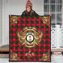 Scottish Rattray Modern Clan Tartan Quilt - Military Logo Style Scottish Plaid Tartan Plaid