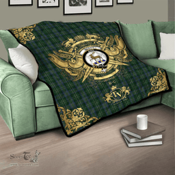 Scottish Scott Hunting 02 Clan Tartan Quilt - Military Logo Style Scottish Plaid Tartan Plaid