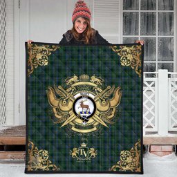 Scottish Scott Hunting 02 Clan Tartan Quilt - Military Logo Style Scottish Plaid Tartan Plaid