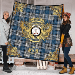 Scottish Napier Modern Clan Tartan Quilt - Military Logo Style Scottish Plaid Tartan Plaid