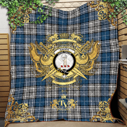 Scottish Napier Modern Clan Tartan Quilt - Military Logo Style Scottish Plaid Tartan Plaid