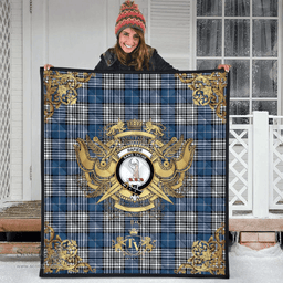Scottish Napier Modern Clan Tartan Quilt - Military Logo Style Scottish Plaid Tartan Plaid