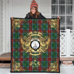 Scottish Muirhead 02 Clan Tartan Quilt - Military Logo Style Scottish Plaid Tartan Plaid