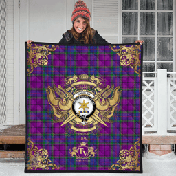 Scottish Wardlaw Modern Clan Tartan Quilt - Military Logo Style Scottish Plaid Tartan Plaid