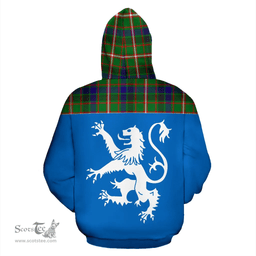 Scottish Reid Green Clan Tartan Hoodie - Scotland Lion Style Scottish Plaid Tartan Plaid