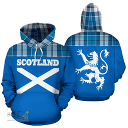 Scottish Roberton Clan Tartan Hoodie - Scotland Lion Style Scottish Plaid Tartan Plaid