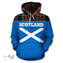 Scottish Stewart Black Clan Tartan Hoodie - Scotland Lion Style Scottish Plaid Tartan Plaid