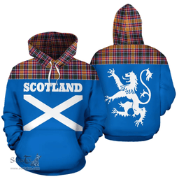 Scottish Jacobite Clan Tartan Hoodie - Scotland Lion Style Scottish Plaid Tartan Plaid