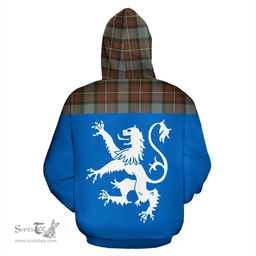 Scottish Fergusson Weathered Clan Tartan Hoodie - Scotland Lion Style Scottish Plaid Tartan Plaid