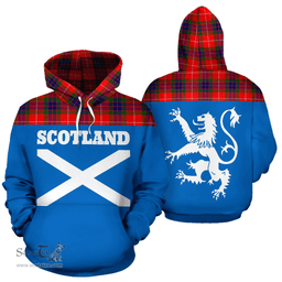 Scottish Fraser Modern Clan Tartan Hoodie - Scotland Lion Style Scottish Plaid Tartan Plaid