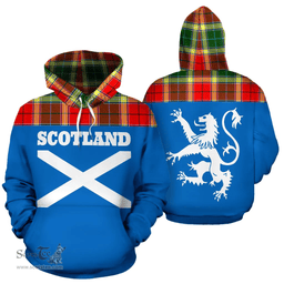 Scottish Gibbs Clan Tartan Hoodie - Scotland Lion Style Scottish Plaid Tartan Plaid