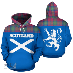 Scottish Lindsay Ancient Clan Tartan Hoodie - Scotland Lion Style Scottish Plaid Tartan Plaid