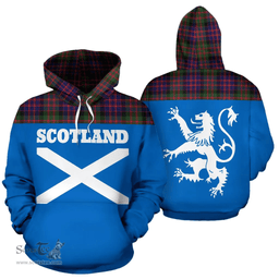 Scottish MacDonald Modern Clan Tartan Hoodie - Scotland Lion Style Scottish Plaid Tartan Plaid