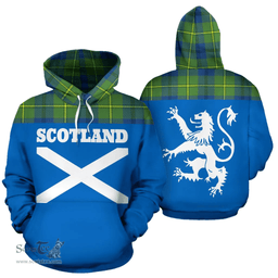 Scottish Johnston Ancient Clan Tartan Hoodie - Scotland Lion Style Scottish Plaid Tartan Plaid