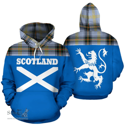 Scottish Bell of the Borders Clan Tartan Hoodie - Scotland Lion Style Scottish Plaid Tartan Plaid