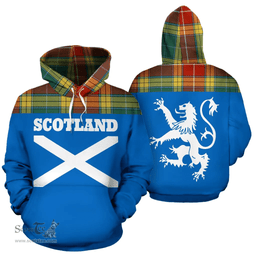 Scottish Buchanan Old Sett Clan Tartan Hoodie - Scotland Lion Style Scottish Plaid Tartan Plaid