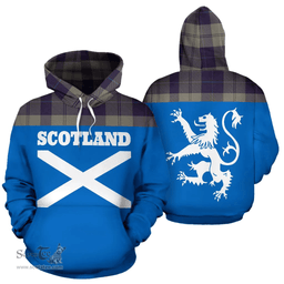 Scottish Cunningham Dress Blue Dancers Clan Tartan Hoodie - Scotland Lion Style Scottish Plaid Tartan Plaid