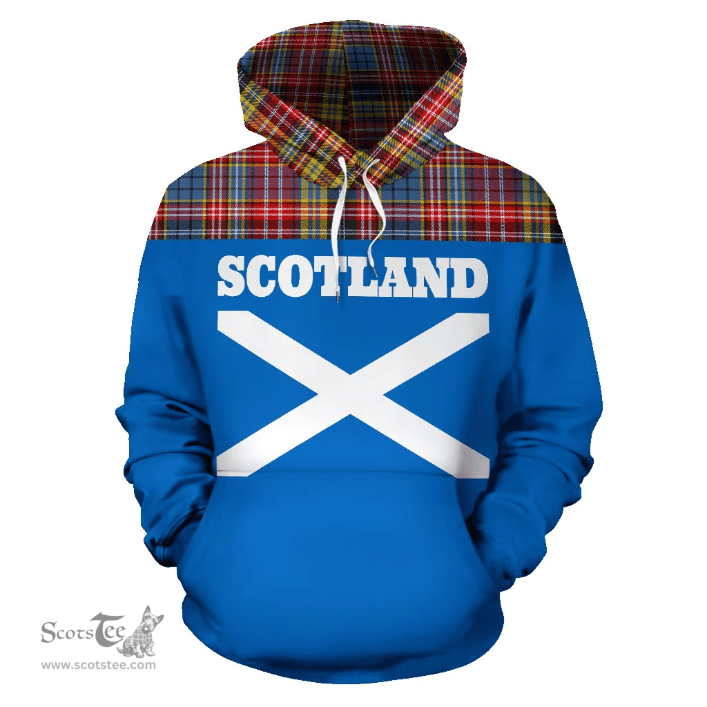 Scottish Drummond of Strathallan Clan Tartan Hoodie - Scotland Lion Style Scottish Plaid Tartan Plaid