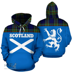 Scottish Colquhoun Modern Clan Tartan Hoodie - Scotland Lion Style Scottish Plaid Tartan Plaid