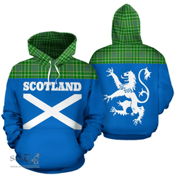 Scottish Currie Clan Tartan Hoodie - Scotland Lion Style Scottish Plaid Tartan Plaid