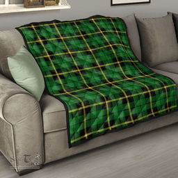 Scottish Wallace Hunting - Green Clan Tartan Quilt - Classic Scottish Plaid Tartan Plaid