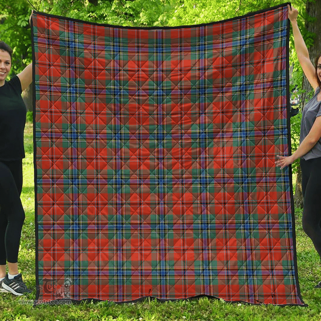 Scottish MacLean of Duart Ancient Clan Tartan Quilt - Classic Scottish Plaid Tartan Plaid