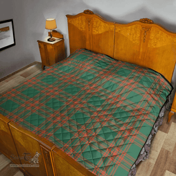 Scottish Menzies Green Ancient Clan Tartan Quilt - Classic Scottish Plaid Tartan Plaid