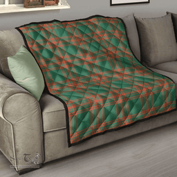 Scottish Menzies Green Ancient Clan Tartan Quilt - Classic Scottish Plaid Tartan Plaid