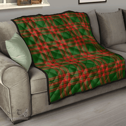 Scottish Menzies Green Modern Clan Tartan Quilt - Classic Scottish Plaid Tartan Plaid