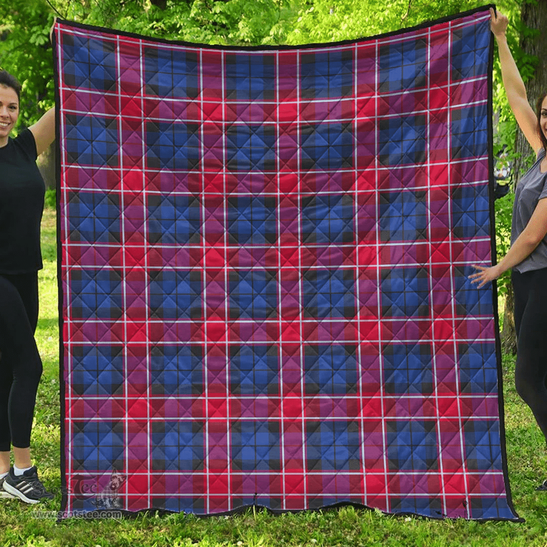 Scottish Graham of Menteith Red Clan Tartan Quilt - Classic Scottish Plaid Tartan Plaid