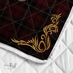 Scottish Wallace Clan Badge Tartan Celtic Deer - Tartan Plaid Quilt - Scottish Quilt Scottish Plaid Tartan Plaid - ScotsTee - scotstee.com