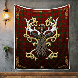 Scottish Maxwell Clan Badge Tartan Celtic Deer - Tartan Plaid Quilt - Scottish Quilt Scottish Plaid Tartan Plaid - ScotsTee - scotstee.com