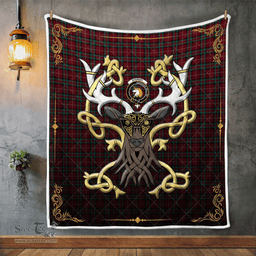 Scottish Stewart Stuart Of Bute Clan Badge Tartan Celtic Deer - Tartan Plaid Quilt - Scottish Quilt Scottish Plaid Tartan Plaid - ScotsTee - scotstee.com