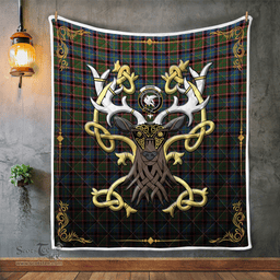 Scottish Norvel Clan Badge Tartan Celtic Deer - Tartan Plaid Quilt - Scottish Quilt Scottish Plaid Tartan Plaid - ScotsTee - scotstee.com