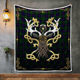 Scottish Shaw Of Sauchie Clan Badge Tartan Celtic Deer - Tartan Plaid Quilt - Scottish Quilt Scottish Plaid Tartan Plaid - ScotsTee - scotstee.com