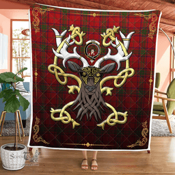 Scottish Ross Clan Badge Tartan Celtic Deer - Tartan Plaid Quilt - Scottish Quilt Scottish Plaid Tartan Plaid - ScotsTee - scotstee.com