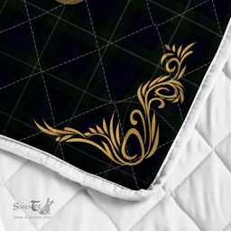 Scottish Meldrum Clan Badge Tartan Celtic Deer - Tartan Plaid Quilt - Scottish Quilt Scottish Plaid Tartan Plaid - ScotsTee - scotstee.com